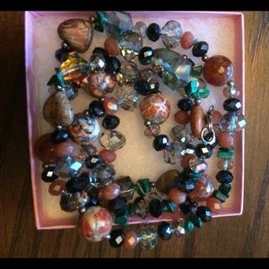 SWAROVSKI crystal gemstone and beaded necklace.